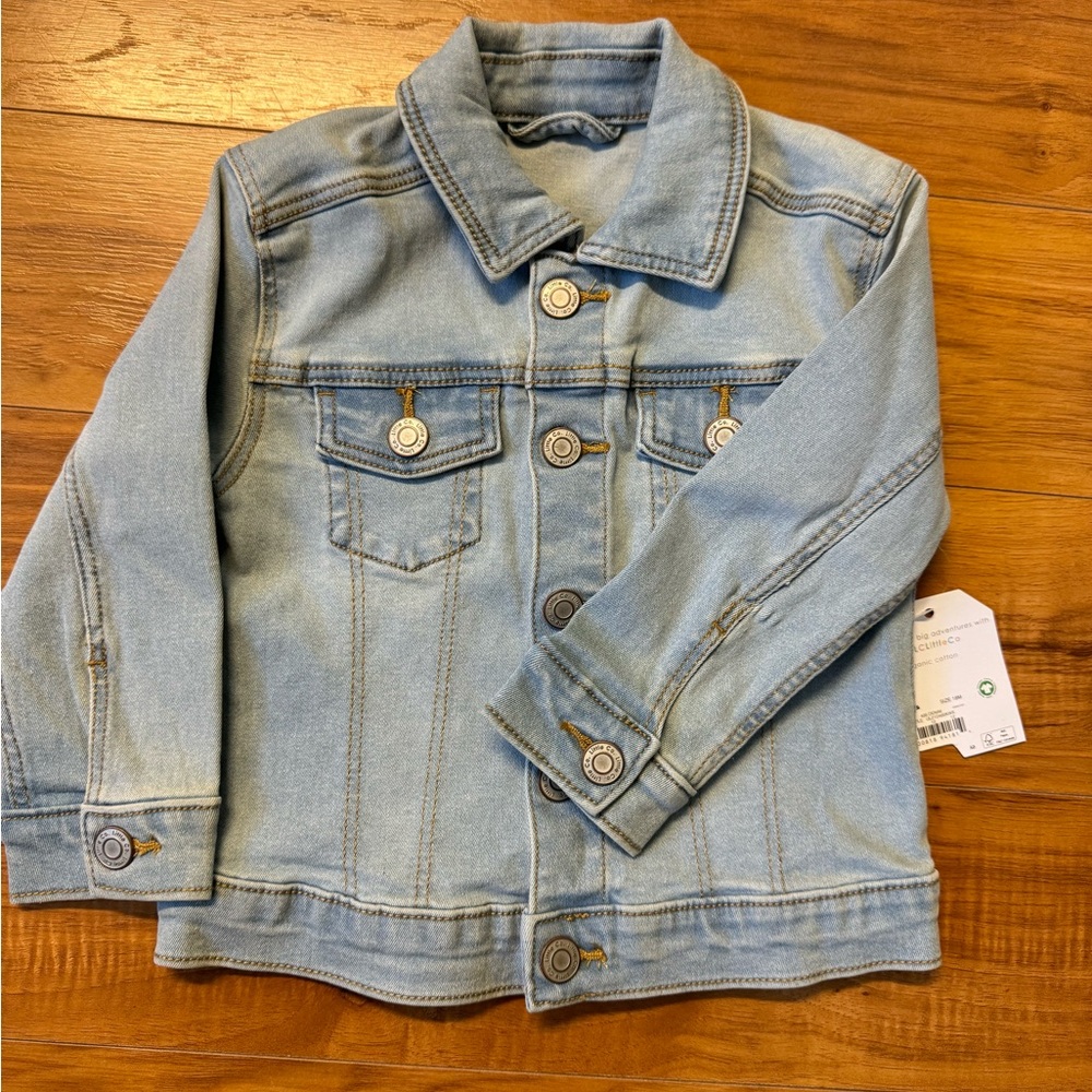 Stylish Light Blue Toddler Jean Jacket NWT- Organic Cotton